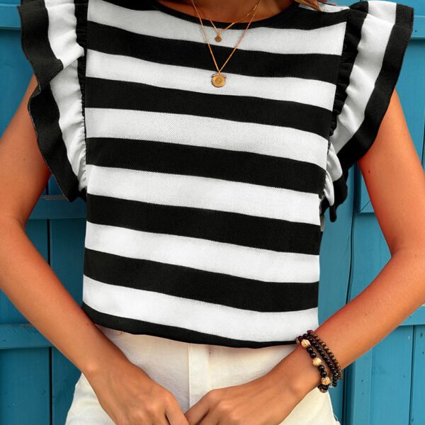 Stripe Flutter Sleeve Round